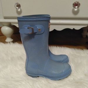 Girls' light blue hunter boots 12